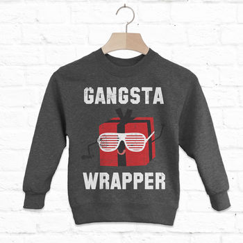 Gangsta Wrapper Children's Christmas Sweatshirt, 3 of 5