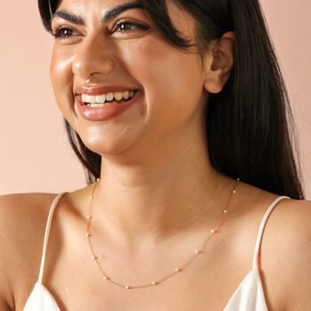Stainless Steel Pearl Chain Necklace In Gold, 3 of 4
