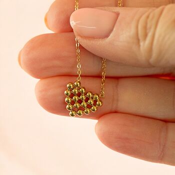 Gold Plated Beaded Heart Necklace, 2 of 3