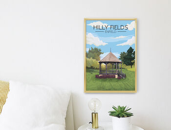 Hilly Fields Park London Travel Poster Art Print, 3 of 8