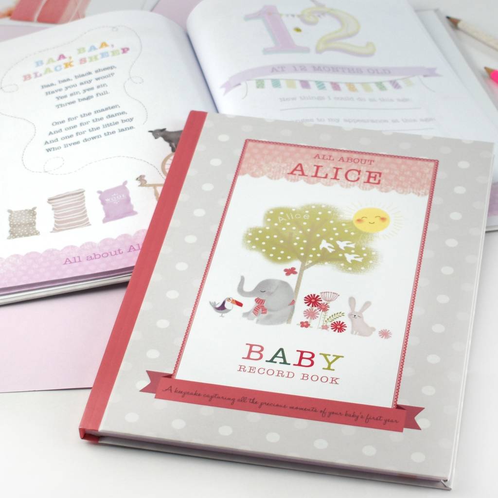baby record book personalised new baby gift by alice frederick