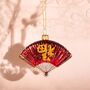 Glass Oriental Fan Christmas Tree Decoration, thumbnail 1 of 3