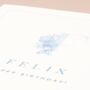 Personalised Blue Initial Birthday Card With Flower, thumbnail 3 of 5