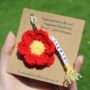 Personalised Crocheted Flower Keyring Letterbox Gift, thumbnail 7 of 12