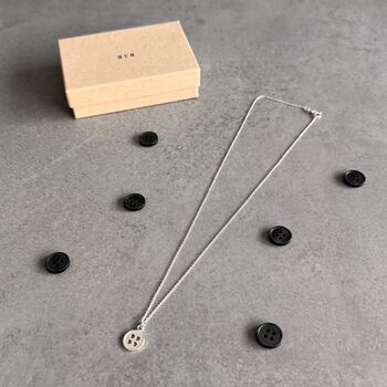 Thank You Mum Sterling Silver Button Necklace, 5 of 6