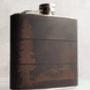 Personalised Mountain Man Leather Hip Flask, thumbnail 4 of 6