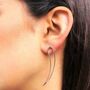 Large Sterling Silver Teardrop Outline Earrings, thumbnail 3 of 6