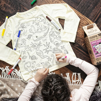 Personalised Axolotl Colour In T Shirt With Fabric Pens, 2 of 5