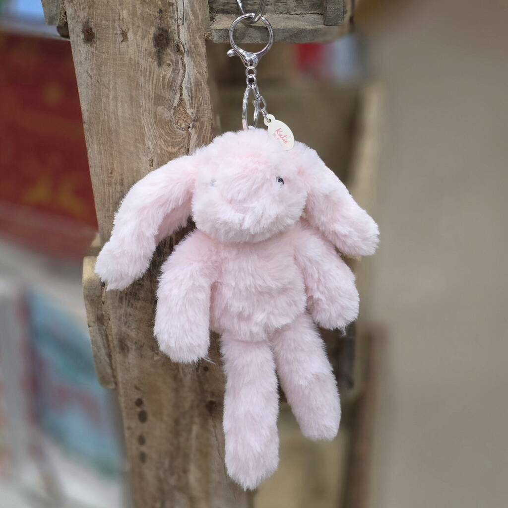 Katie The Plush Light Pink Bunny Keyring, 1 of 2