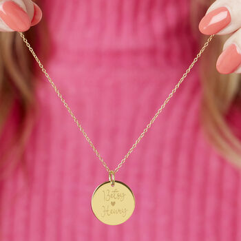 Personalised Couples Name Silver Plated Disc Necklace, 5 of 12