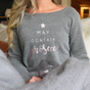 'May Contain Prosecco' Ladies Rose Gold Jumper, thumbnail 4 of 5