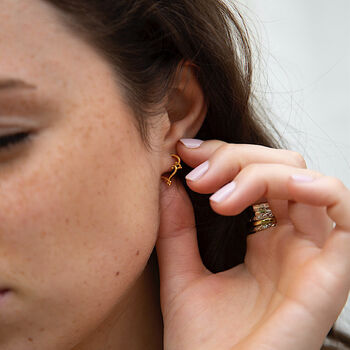 Seraphina Huggie Hoops Gold, 5 of 6