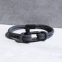 Personalised Men's Nautical Shackle And Rope Bracelet, thumbnail 3 of 10