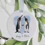 Personalised Penguin Couple Christmas Tree Ornament, thumbnail 1 of 3