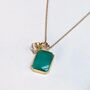 The Duo Green Onyx Necklace, Gold Plated, thumbnail 1 of 11