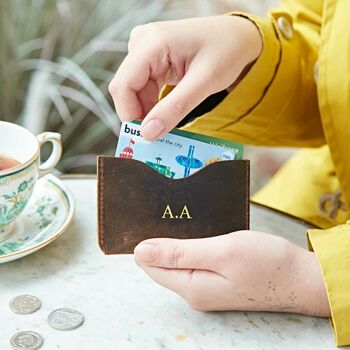 Personalised Buffalo Leather Slim Card Holder, 2 of 9