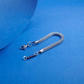 Foxtail Mens Bracelet Silver 5mm Personalised Gifts, 8 of 12