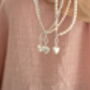 Double Strand Pearl And Silver Heart Necklace, thumbnail 10 of 11