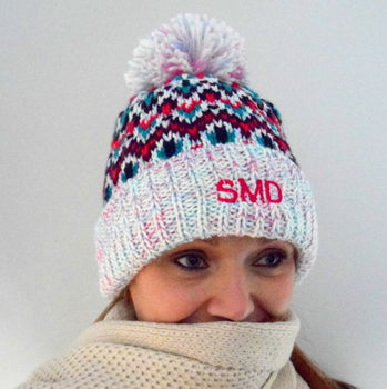 Personalised Knitted Ski Snow Hat, 2 of 3