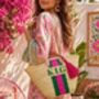 Personalised Stripe Monogram Beach Basket, thumbnail 9 of 9