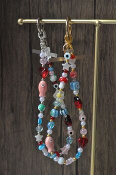 Glass And Ceramic Beaded Custom Phone Charm, 5 of 8