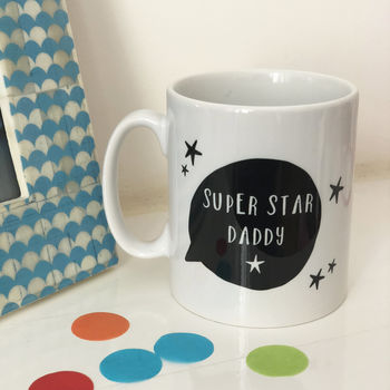Super Star Daddy Monochrome China Mug, 4 of 4
