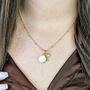 Gold Plated White Topaz Initial April Birthstone Chain, thumbnail 2 of 7