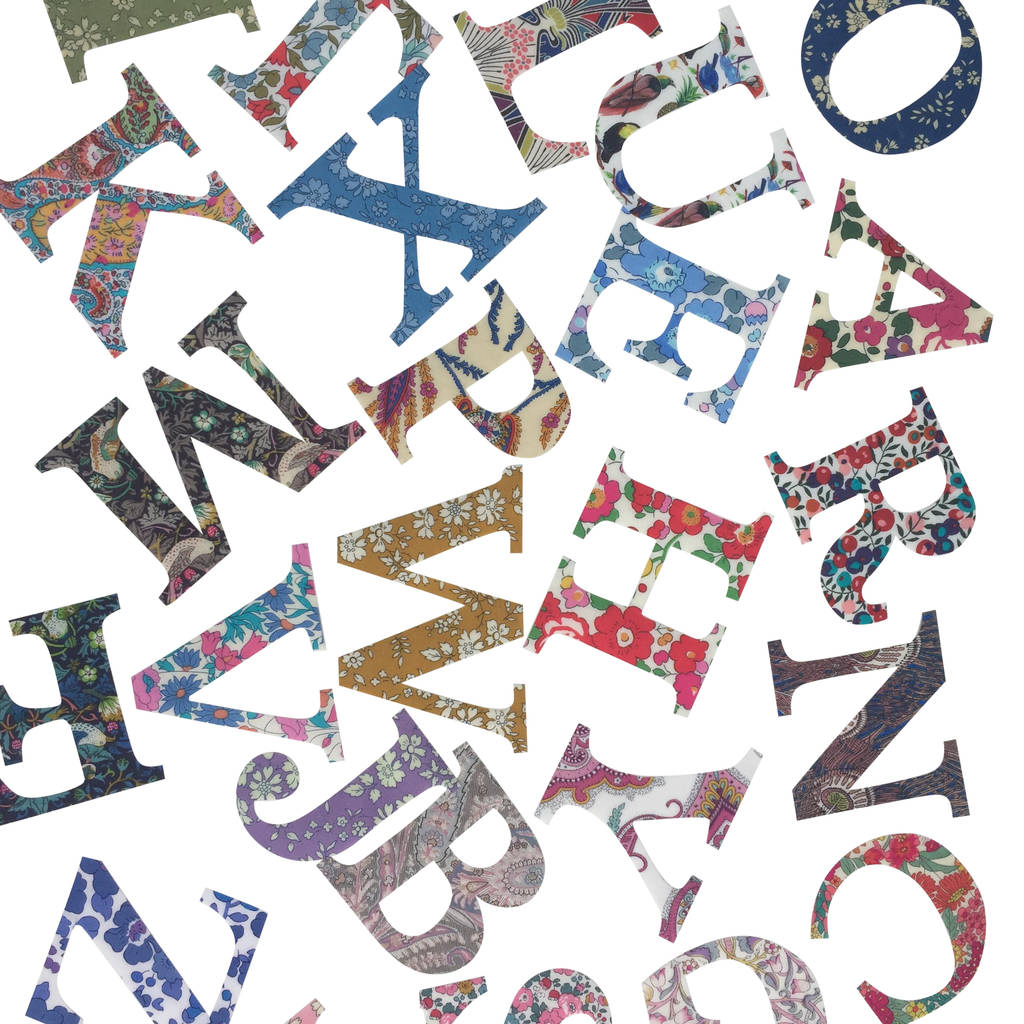 Liberty Print 7cm 9cm 11cm Iron On Letters By Gemima London Notonthehighstreet