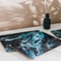 Keystone Abstract Blue Rectangle Placemat Set, thumbnail 3 of 4