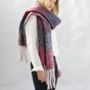 Personalised Mulberry Fringed Soft Colour Block Scarf, thumbnail 1 of 4
