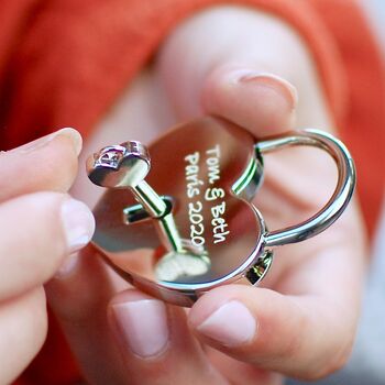 Personalised Silver Plated Lovers Padlock, 2 of 9