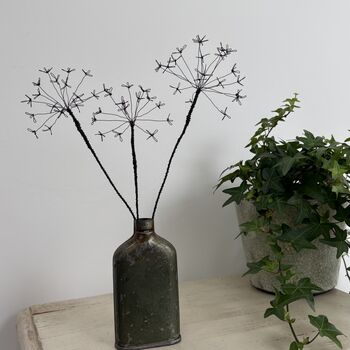 Three Fine Wire Cow Parsley Stems, 4 of 9