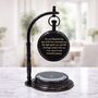 Engraved Vintage Black Desk Clock With Compass Base, thumbnail 2 of 12