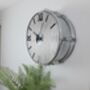 Large 15'' Chrome Real Drum Wall Clock, thumbnail 1 of 7