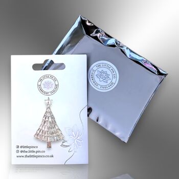 Elegant Crystal Christmas Tree Festive Brooch, 5 of 7