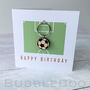 Personalised Football Keepsake Keyring Birthday Card, thumbnail 1 of 8