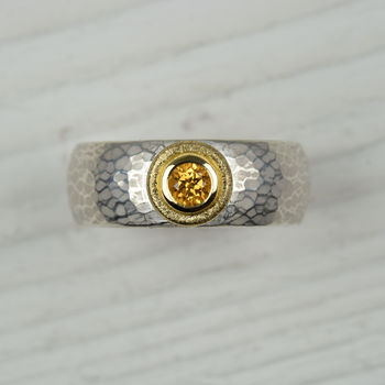 Silver And Gold Mandarin Garnet Ring, 2 of 4