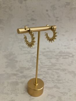 Minimalist Sun 18 K Gold Plated Ear Studs, 5 of 8