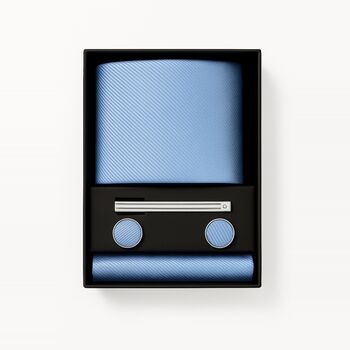 Tie Cufflink Wedding Gift Box For Groom Groomsmen Best Man With Clip Pocket Square, 5 of 7