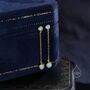 Double Green Opal Dangle Chain Stud Earrings, thumbnail 3 of 12