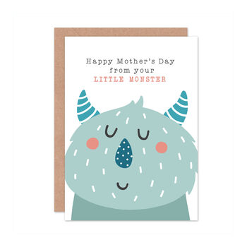 Cute Kids Little Monster Mothers Day Card, 2 of 2