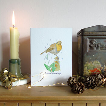 Robin And Snowdrop Christmas Card, 5 of 9