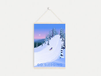 Go Sledging Travel Poster Art Print, 6 of 8