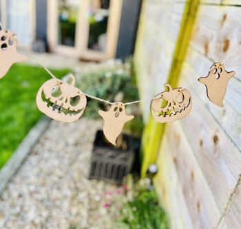 Personalised Wooden Halloween Bunting, 2 of 3