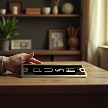 Push Metal Door Sign Art Deco Or Modern, 4 of 6