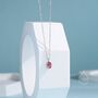 Tiny Genuine Pink Tourmaline Oval Pendant Necklace, thumbnail 2 of 12
