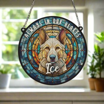 German Shepherd White Memorial Suncatcher, 4 of 6