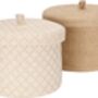Set Two Round Jute And Cotton Linen Storage Baskets, thumbnail 5 of 7