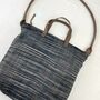 Fair Trade Woven Cotton Leather Double Handle Handbag, thumbnail 11 of 11