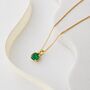 Emerald Green Swarovski Crystal Single Stone Pendant Necklace, thumbnail 4 of 8